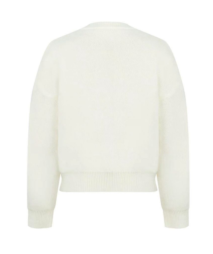 Modern Figure Knit – Lässiger Langarm-Pullover mit Print