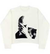 Modern Figure Knit – Lässiger Langarm-Pullover mit Print